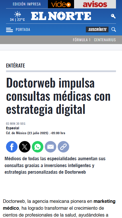 Preview nota El Norte Doctorweb